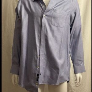 Hart Schaffner Marx Men's Blue Patterned Dress Shirt